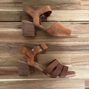 Toms Estella Suede & Leather Block Heel Sandal (Size 6)